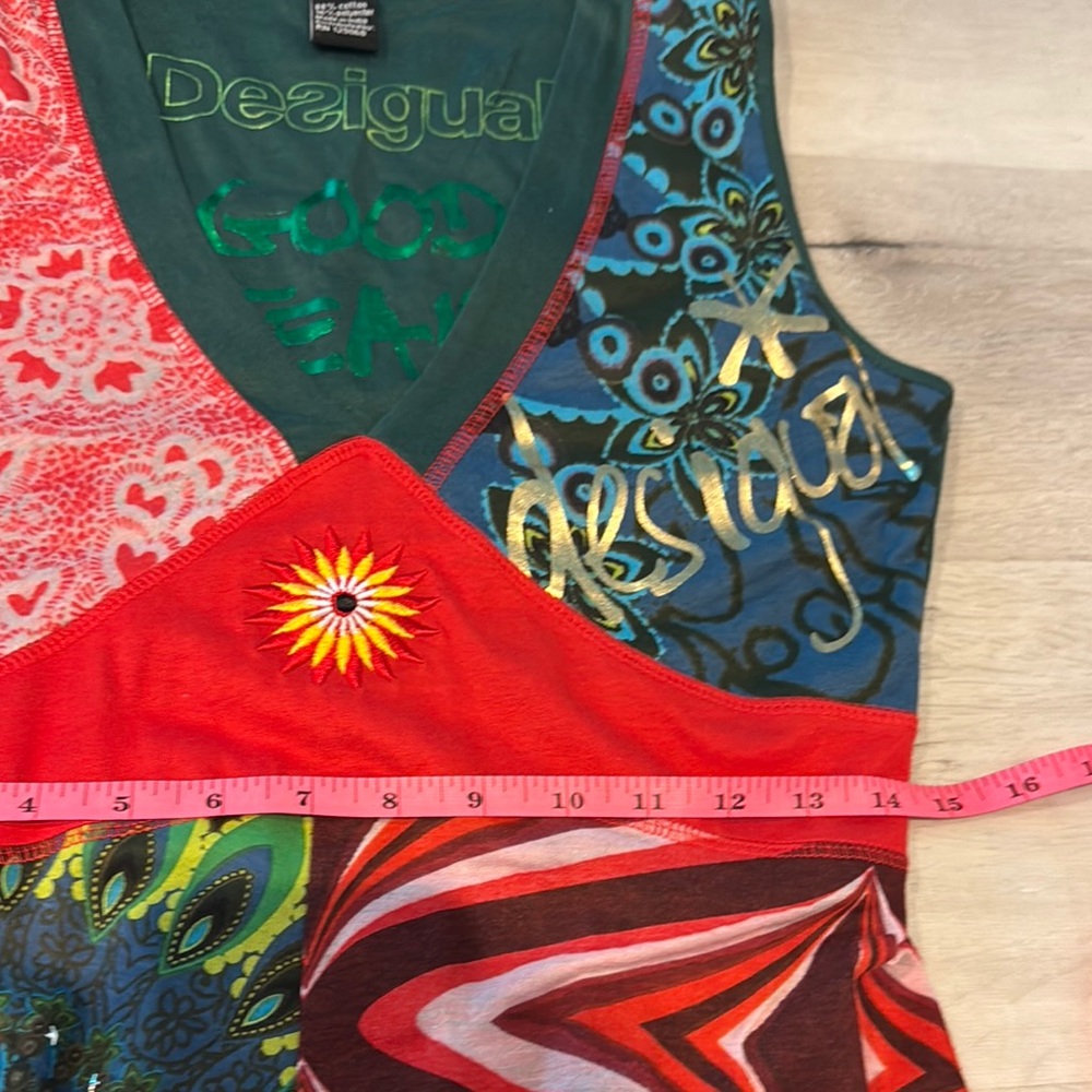 Desigual Boho colorful Sleeveless V-Neck Sundress with beading details. - Picture 12 of 13